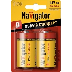Батарейка NAVIGATOR  D  R20 (уп.-2) /94761/