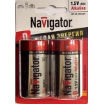 Батарейка NAVIGATOR алкалайн  LR20 (уп.-2) /94755/