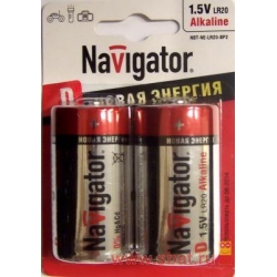Батарейка NAVIGATOR алкалайн  LR20 (уп.-2) /94755/