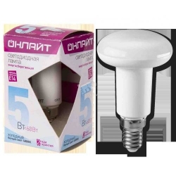 Лампа ОНЛАЙТ диодная R50-5-4К-Е14 /71652/